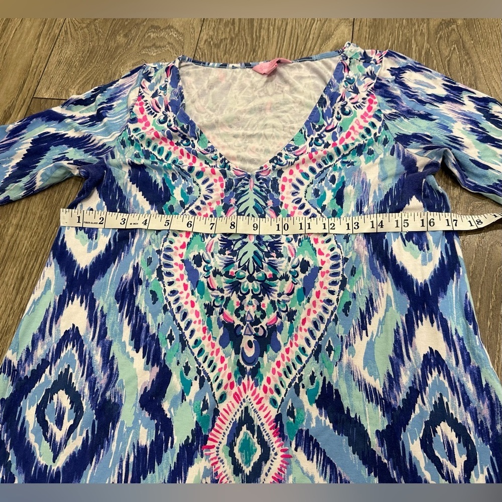 💙 Lilly Pulitzer Ophelia Swing Dress – Blue Swish “Skipped a Beach” Print 💙🌴 - Picture 5 of 16